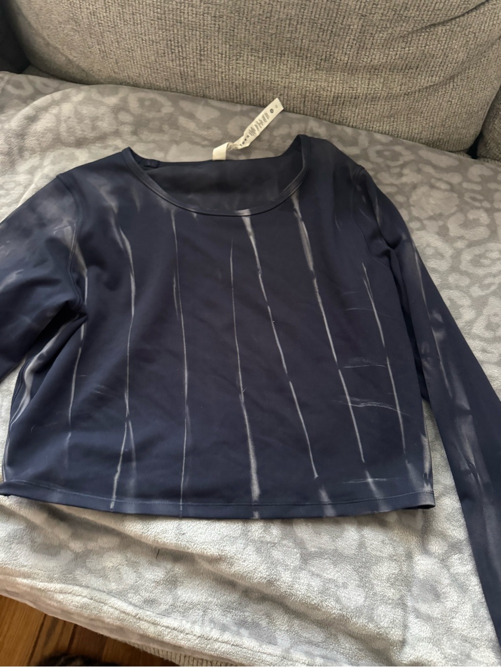 lululemon athletica Navy Long-Sleeve Sheer-Panel Top
